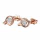 High Quality Women Fine Jewelry Rose Gold Diamonds Stud Earrings (GDE013)
