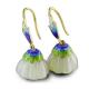 Retro Enamel 925 Silver Natural Hetian Jade Dangel Earrings (E17060201)