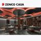 Hotel Leisure Furniture Set With Marble Round Table And Leather Lounge Chairs