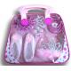 Princess set for little girls with pink ballet shoes, nailplate,crown