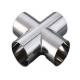 Manufacturer SS316L sanitary pipe fitting food grade stainless steel equal type cross tee