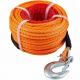 Offroad 4WD Winch Rope Towing Strap Synthetic 3/8 100FT Orange for Pulling an Object