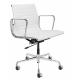 Commercial White Ribbed Office Chair Vinyl Leather Back Explosion Proof Classes Design
