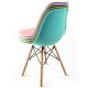 Modern style wood leg stackable plastic chair