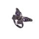Low MOQ Diamond Animal Jewelry - Butterfly Zircon Silver Ring With Resonable