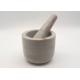 Round Stone Mortar And Pestle , Marble Bowl With Grinder Handcrafts