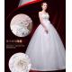 Hot Sale High Waist Beading Bra Straps Lace Flower Shoulder Wedding Train Dresses