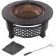 Wood Burning Barrel Modern Wood Burning Fire Pit With Spark Screen Wood Pole
