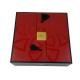 Creative Design Square Shape Box Structure Cake Chocolate Packing Box Red Color Printing Rigid Cardboard Box