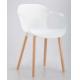 modern PP dining arm chair with wooden leg