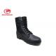 Trendy  Lace Up Male Leather Military Combat Boots With Microfiber At The End