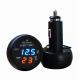 Popular New 3 in 1 Digital LED car Voltmeter Thermometer Auto Car USB Charger 12V/24V Temp