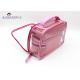 Super Clear Soft PVC Bags Pink PU Handle Custom Lady Handbag Fashion Women Bag