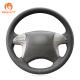 Hand Sewing PU Leather Grey DIY Steering Wheel Cover For Toyota Highlander Camry Isis Mark X Zio Premio Noah Previa 2006-2015