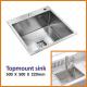 Topmount Stainless Steel Kitchen Sink Cabinet Single Bowl 18 Gauge 50x50