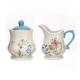 Modern Kitchen Sugar And Creamer Set Container Decal In Glaze Ceramic Restaurant With Lid And Holder