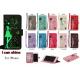 Luminous 3D Girl pattern PU iPhone Case with Cash Slots Stand Wristlet Strap for