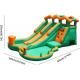 0.55mm PVC Water Slide Inflatable For Kids Bounce House Blow Up Water Park With 2 Slides