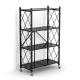 Home Kitchen 4 Tiers Metal Folding Shelf With 4 Wheels