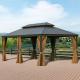 Outdoor Hardtop Gazebo With Galvanized Steel Double Roof For Lawns And Gardens