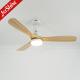 52 Led Ceiling Fan Wood Blade Ac Motor Low Noise 3 Speeds Remote Control