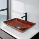 110mm Rectangular Table Top Wash Basin Table Top Counter Design Tempered Glass