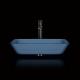 Handmade Toughened Glass Sink Matt Vessel Light Blue Vanity Rectangular