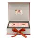 Custom Rigid Cardboard Pink Shipping Gift Packaging Box With Ribbon Magnetic Close