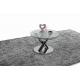 Round Glass Table Top Stylish Tea Table X Metal Base Side Small Table