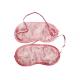 Pink Soft Touching Sleeping Blindfold Eye Mask Customized Pattern With Hot Fix Rhinestone