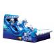 6.0m outdoor commercial grade three dolphins inflatable water slide with 0.55mm pvc tarpaulin material