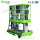 Green Double Mast Mobile Vertical Lift Platform For 9m Platform Height