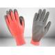 Work Protection Cut Resistant Gloves Orange Knitted Shell Crinkle Latex Coated Palm