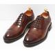 Plain Toe Mens Brown Lace Up Dress Shoes Sizes Customized With Waxy Leather Finish