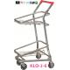 American Style Metal Shopping Basket Trolley / Two Basket Shopping Cart 50KGS