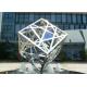 Large Modern Cube Sculpture Stainless Steel Fountain Outdoor Decorative