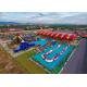 Inflatable PVC Land Water Park With Water Slide Swimming Pool
