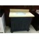 Absolute Black Bathroom Vanity Cabinet With Sunny Beige Marble Top