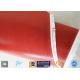 80g Single Side Silicone Coated Fiberglass Fabric Red Color Non - Flammable E-Glass Fiber