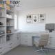 Modern White Shaker Kitchen Cabinets With Laminated Half Bullnose Countertop Edging