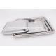45*35cm Hotel restaurant kitchenware metal pan daily use rectangle stainless steel custom printed dinner serving tray