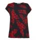 Front Red Pattern Printed Ladies Viscose Tops , Ladies Short Sleeve T Shirts