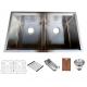 Workstation Double 50/50 Undermount Kitchen Sink For Apartment