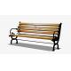 Customized Bamboo Park Bench Insect Prevention Cast Iron Frame Stylish Appearance