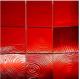 Chinese Red Spiral Metal Mirror Mosaic Wall Tile 98 * 98MM Square Shape