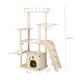 Cat Climbing Frame Sisal Wood Cat Tree with Cat House Room Space Selection Support