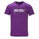 Round neck logo printed Purple color short sleeve cotton T-shirt, customized