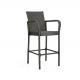 Grey Color Depth 48cm Length 50cm Rattan Garden Chairs For Bar