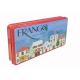 Recyclable Christmas Chocolate Tin , Rectangular Metal Containers With Glossy Varnish