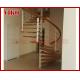 Spiral Staircase VH10S  Spiral Stainless Steel Stair Tread Beech Curved Glass Handrail 304 Stainless Steel Railing Glass